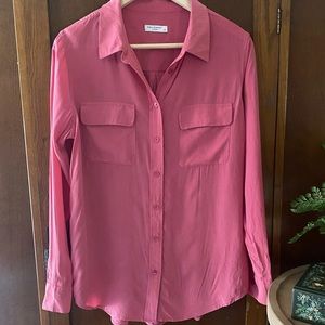 Equipment pink silk blouse, Lg